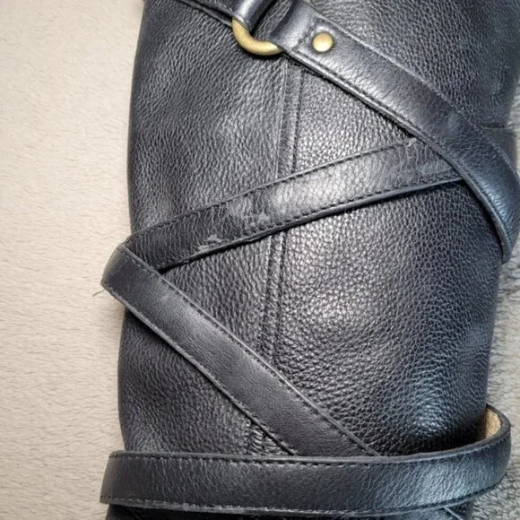 Michael Kors black leather round toe mid calf heeled boots size 8 - Picture 7 of 16